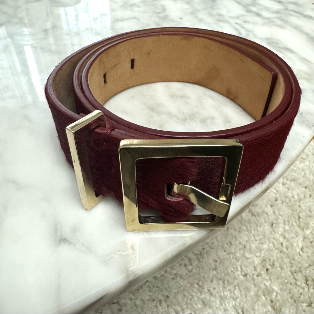 Theory Womens Belt Pony Hair Leather Sz S